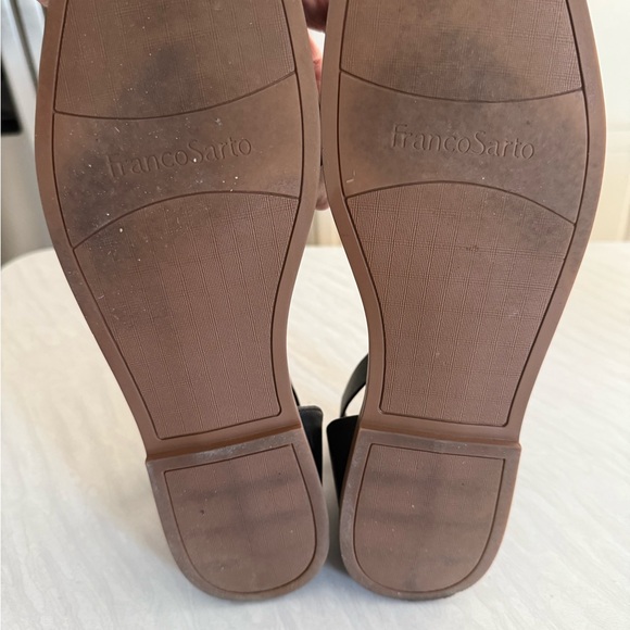 Franco Sarto Black Leather Sandals Womens size 13 M Preowned - Picture 9 of 9